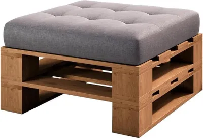 Produktbild von Lermowood Palettenmöbel Mp Hocker 80 x 60 x 30 cm Eiche | Europaletten Indoor und Outdoor Lounge Gartenmöbel Holz Gartenmöbel Set Lounge Möbel Terrasse Balkon Loft Stil Paletten