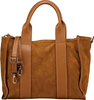 Produktbild von Hausfelder Manufaktur Handtasche Velours Braun 24.5