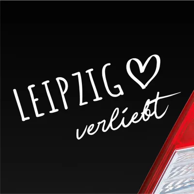 Produktbild von Auto Aufkleber Leipzig verliebt Herz Stadt Heimat Liebe Car 19x8 cm Weiss Matt Sticker Heckscheibenaufkleber