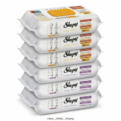 Produktbild von Sleepy Easy Clean Oberflächenreinigungstücher – 3x100 Gelb + 3x100 Orchidee | Reinigungstücher Set