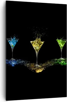 Produktbild von Bild auf Leinwand - Leinwandbild - Einteilig - Cocktail trinken Alkohol Glas - 70x100cm - Wand Bild - Wandbilder - Leinwanddruck - Wanddekoration - Leinwand bilder - Wandbild - PA70x100-0442