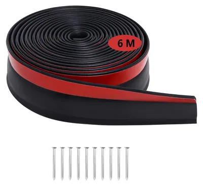 Garagentor-Dichtung 6 m, EPDM-Rubber, schwarz, für oben und seitlich