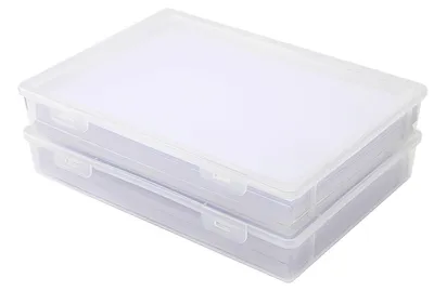 Obrázek produktu pro Úložný box plastový na dokumenty - Krabice s víkem - 31 x 22 x 5 cm - Průhledný