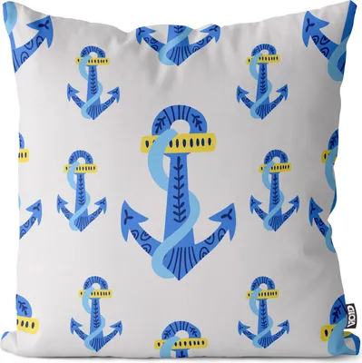 Produktbild von VOID Maritime Anker Kissenbezug Kissenhülle Sofakissen Kissen Deko Outdoor-Kissen Dekokissen