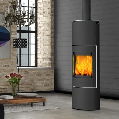 Produktbild von Fireplace Perondi Kaminofen RLU Stahl Schwarz | Topplatte Glas