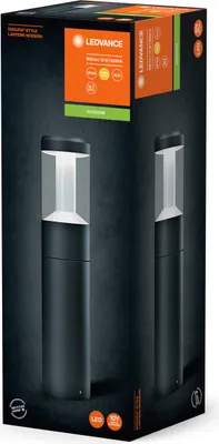 The image shows the packaging for a LEDVANCE Endura Style LED Stehleuchte.