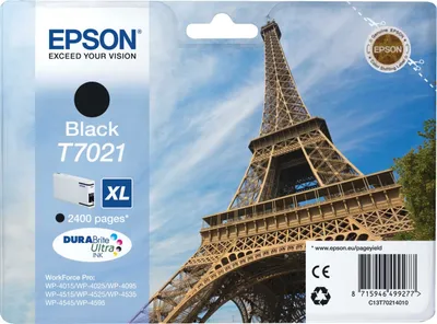 Produktbild von Epson Eiffel Tower Tintenpatrone XL Black 2.4k, High (L) Yield, Schwarz, Tinte auf Pigmentbasis, 45,2 ml, 1 Stück(e), Einzelpackung