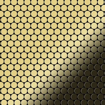 Produktbild von Mosaik Fliese massiv Metall Messing gewalzt gold 1,6mm stark Penny-BM