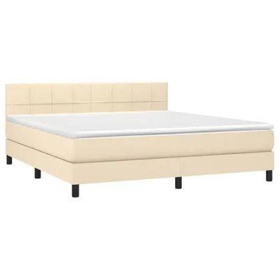 Produktbild von Boxspringbett mit Matratze Creme 160x200 cm Stoff