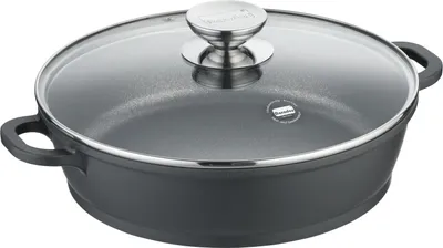 Produktbild von Servierpfanne mit Glasdeckel 32 cm, Aluminium, schwarz - Vario Click