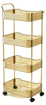 Obrázok produktu pre Úložný vozík, 4 úrovne, ergonomický dizajn, zlatá farba, 4-stupňový