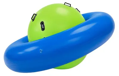 Produktbild von KIK KX2772 Aufblasbare Balance-Schaukel mit 6 Haltegriffen, für 3 Kinder, grün-blau