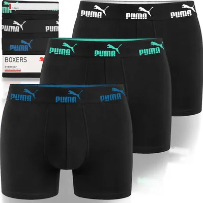 Produktbild von Puma Herren-Boxershorts Triple Black Baumwolle 3er Pack Größe Puma Herren-Boxershorts Triple Black Baumwolle 3er Pack Größe L