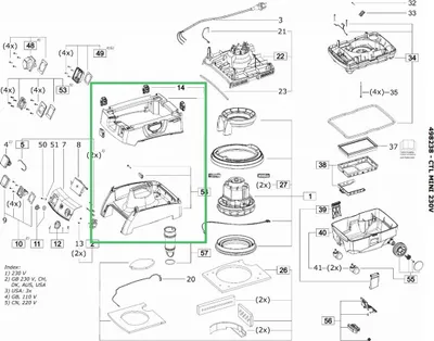 Produktbild von Festool Gehäuse CT MINI Facelift ET-BG