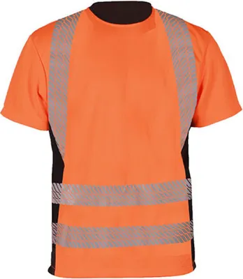 Produktbild von Hi-Vis Recycled T-Shirt Bilbao Sicherheits-T-Shirt - Farbe: Signal Orange/Black - Größe: L