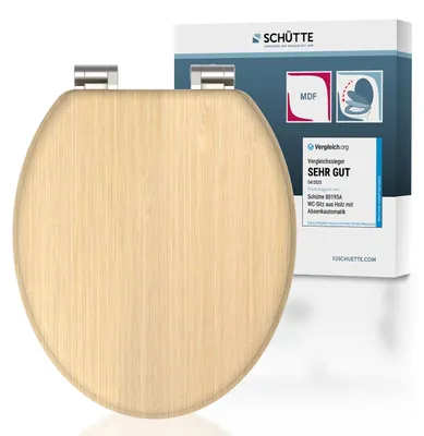 Produktbild von SCHÜTTE MDF WC Sitz NATURAL WOOD, Toilettendeckel mit Absenkautomatik, Klobrille mit Holzkern, Klodeckel