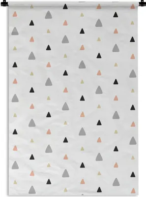 Produktbild von MuchoWow® Wandteppich Wandbehang Dreieck - Muster - Farben 90x135 cm Tapisserie Dekoration Wandtuch - Baumwolle - Wandskulptur