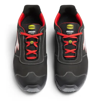 Produktbild von Ducati Shark Engine Sicherheitsschuh niedrig S3S - Gr.43 - Schwarz/Rot - DIADORA - 701.181226-C1462 Gr.43