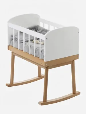 Produktbild von Vertbaudet Kinder Puppenwiege aus HolzSchaukelbett Puppenbett Weiß