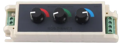 Zdjęcie produktu dla Regulator jasności LED z przyciskiem RGB, inteligentne sterowanie, kontroler 3-kanałowy, napięcie zasilania: 12-24 V