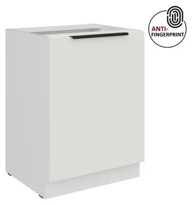 Produktbild von Küchen Unterschrank 60 cm Küche ARIA Weiss ultra matt + Weiss matt, hochwertige Fronten mit Anti Fingerprint Beschichtung Küchenzeile Küchenblock