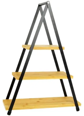 Produktbild von Excellent Houseware Etagere - 3 Lagen - Bambus / Metall - 53 cm