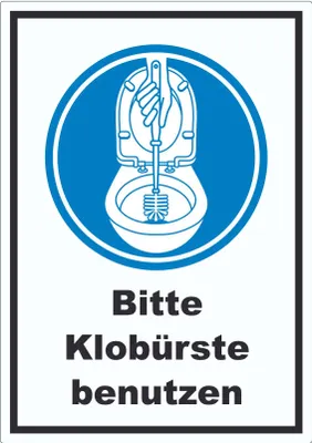 Produktbild von Bitte Klobürste benutzen Aufkleber A9 (37x52mm)