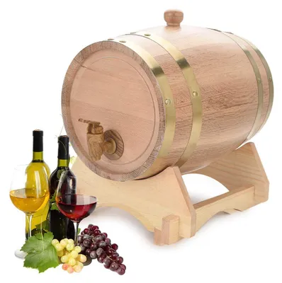 5L Eichenfass, Vintage, Holz-Dispenser für Wein, Whisky, Bier