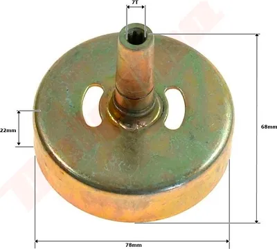 Image de Tambour d'embrayage Pour débroussailleuses 78X22X68X7T Tl43-7T
