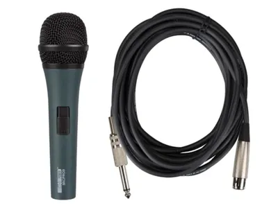 Produktbild von HQ-Power Mikrofon, dynamisch, unidirektional, 4,5 m Kabel, mit Gehäuse, schwarz