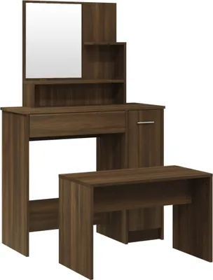 Obrázek produktu pro vidaXL Toaletní stolek hnědý dub optika 86,5x35x136 cm