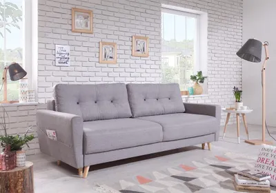 Produktbild von MIUFORM Friendly Lars - Sofa mit Bettfunktion - 220x90cm - Hellgrau - 3-Sitzer Schlafsofa