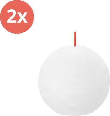 Produktbild von Bolsius - Kugelkerze - Ø70mm - Weiß - Vorteilspack - 2 Stücke