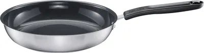 A Fiskars frying pan on a white background.