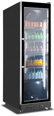 Produktbild von Gastro Kühlschrank | Lagerkühlschrank | Gewerbekühlschrank | 1 Glastür | Schwarz | 500 Liter | +2 bis +10 °C