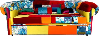 Casa Padrino Chesterfield Patchwork Sofa Bunt Patch Work Wohnzimmer Lounge Living Room