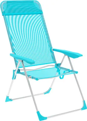Produktbild von Marbueno Klappstuhl 5 Positionen Aluminium mit Kissen Türkis Strand und Pool 69X58X110 cm 10311