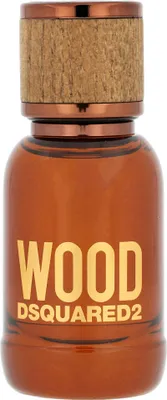 A studio shot of a Dsquared2 Wood Eau de Toilette bottle.