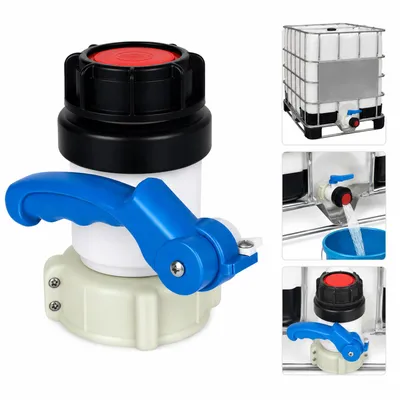 Produktbild von IBC Kugelhahn 15mm 4/15mm Auslaufhahn für IBC Tank 1000L, ABS Ersatzventil, 4MPa, Garten & Wassertank Zubehör, auslaufsicher