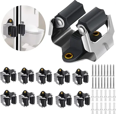 Produktbild von 3-H Besenhalter,Gartengerätehalter 10er Stück,Besenhalterung Wand,Gerätehalter für Haus,Garten,Gartengeräte,Schaufel,Küche, Zuhause, Badezimmer, Garage(Schwarz)