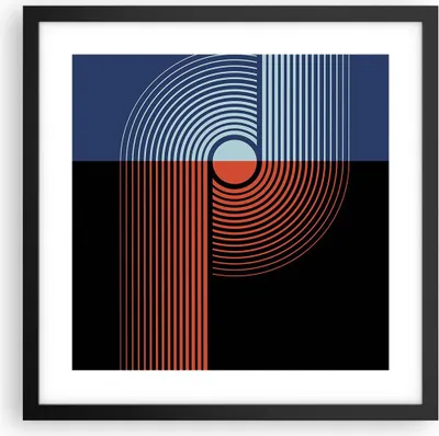 Produktbild von Gerahmtes Poster - Schwarzer Rahmen - Abstraktion Moderne Minimalismus - 40x40 cm - Wand Bild - Wanddeko - Wandbilder - Kunstposter - Wandposter - Bilderrahmen - Bilder - Kunstdruck - P2BAC40x40-4520