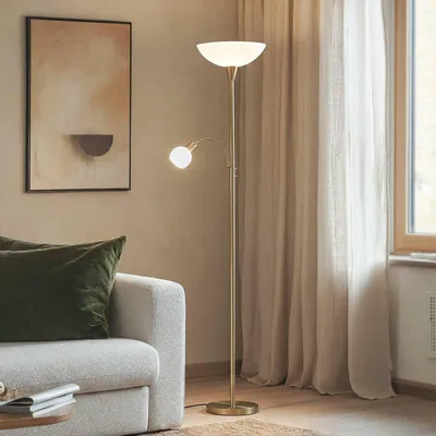 Produktbild von Lindby Stehlampe Elaina, Leselicht, messing, 183 cm, E27