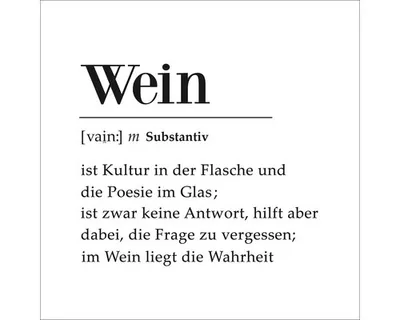Produktbild von Glasbild Wein Definition 30x30 cm