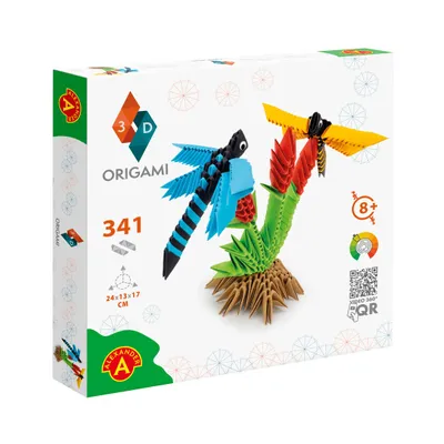 Obrázok produktu pre Alexander Toys ORIGAMI 3D – Dragonflies, Detský súprava na origami, 8 rok / roky, Papája, Viacfarebný, 341 kusov