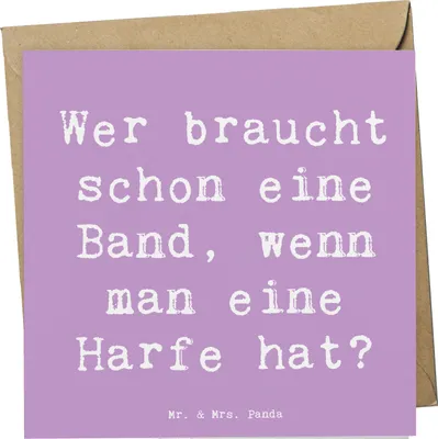 Produktbild von Mr. & Mrs. Panda Glückwunschkarte Spruch Harfenzauber - Lavendeltraum - Geschenk, Instrument, himmlisch, Musikinstrument, Klang, Band, Klappkarte, faltkarte, Grußkarte