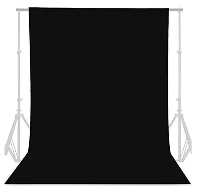 Immagine prodotto di Sfondo fotografico nero, 3x3,6 metri - Tessuto di mussola pieghevole per studio fotografico