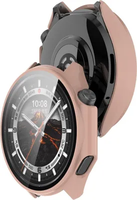 Produktbild von Bizon Case+Glass Uhrengehäuse für OnePlus Watch 3 / Oppo Watch X2, Pink