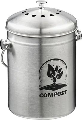 Image de Bac à compost 5 L en acier inoxydable avec filtre