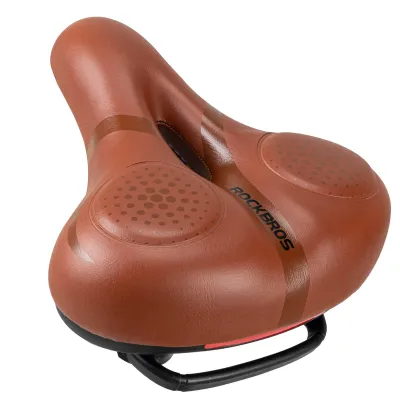 Image de Selle de vélo ROCKBROS, ergonomique, large, siège de vélo avec gel, 25 x 22 cm, couleur marron