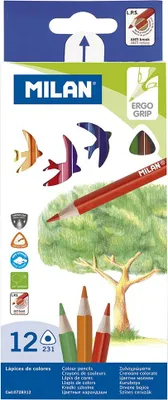 Immagine prodotto di Matite triangolari 12 colori MILANO